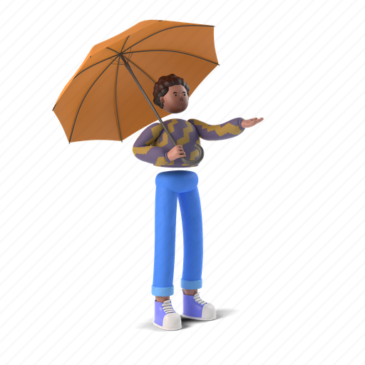 Weather, umbrella, people, person, forecast, climate, rain 3D illustration - Download on Iconfinder