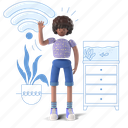 communication, wifi, wireless, internet, connection, online, connect, 3d, people, woman 