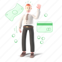 finance, character, builder, financial, cash, money, credit, card, 3d, people, person 
