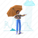 weather, rain, forecast, umbrella, storm, 3d, people, man, raining, climate 