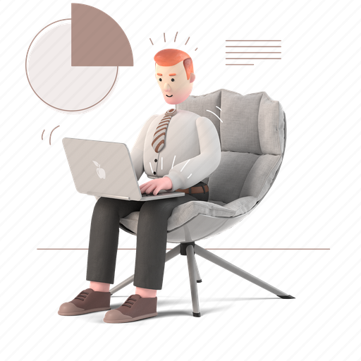 Business, workflow, chart, graph, analytics, statistics, chair 3D illustration - Download on Iconfinder