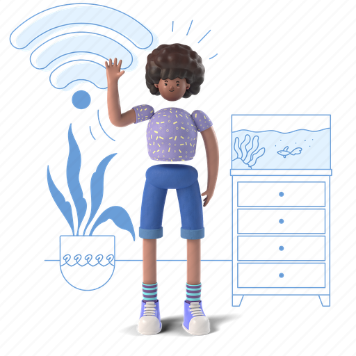 Communication, wifi, wireless, internet, connection, online, connect 3D illustration - Download on Iconfinder