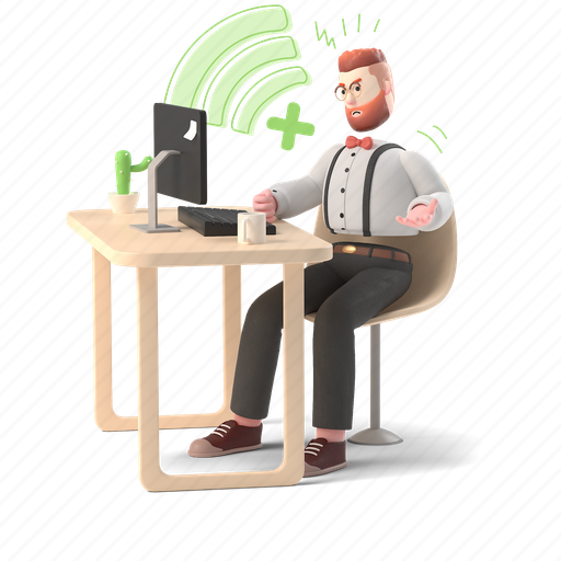 Error, disconnect, disconnected, not, found, wifi, wireless 3D illustration - Download on Iconfinder