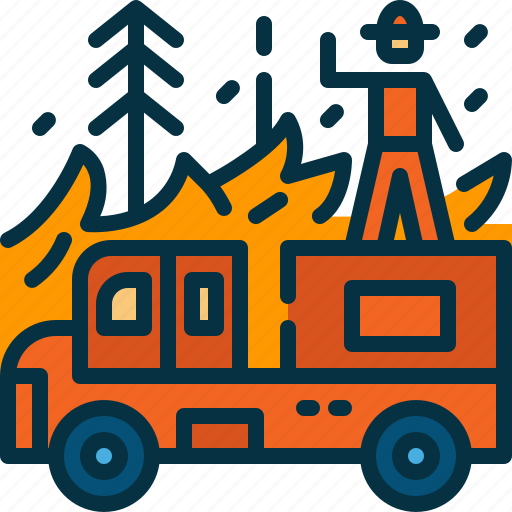 Extinguish, firefighter, firefighting, man, person, truck, wildfire icon - Download on Iconfinder
