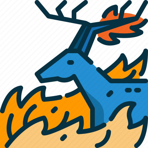 Animal, burn, deer, disaster, polution, wildfire, wildlife icon - Download on Iconfinder