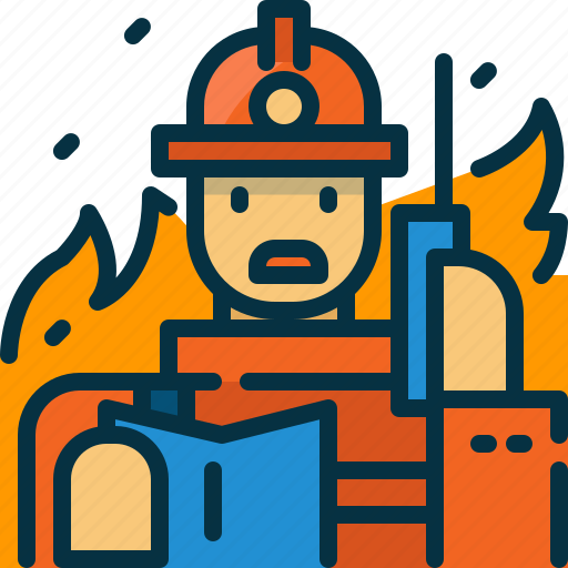 Calling, communication, firefighter, firefighting, person, phone, wildfire icon - Download on Iconfinder