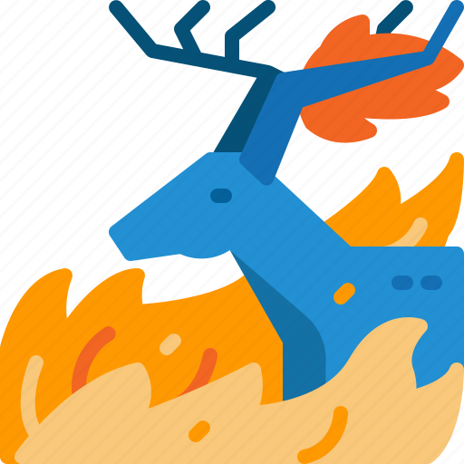 Animal, burn, deer, disaster, polution, wildfire, wildlife icon - Download on Iconfinder