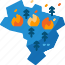brazil, disaster, forest, map, tree, wildfire, amazon rainforest, amazon river