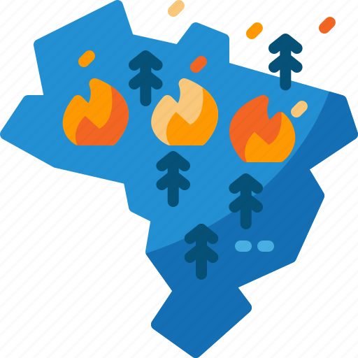 Brazil, disaster, forest, map, tree, wildfire, amazon rainforest icon - Download on Iconfinder