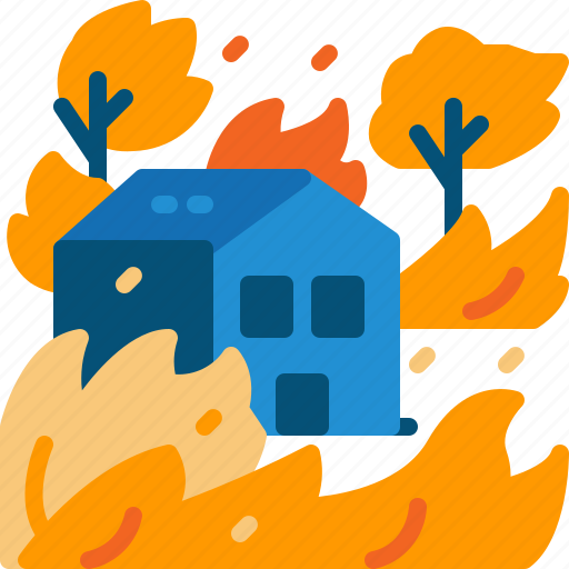 Building, burn, disaster, forest, home, house, wildfire icon - Download on Iconfinder