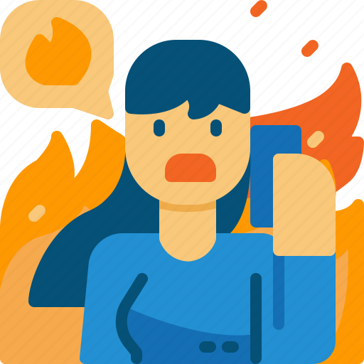 Call, disaster, person, phone, sos, wildfire, woman icon - Download on Iconfinder