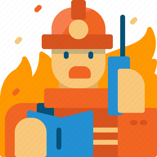 Calling, communication, firefighter, firefighting, man, person, wildfire icon - Download on Iconfinder