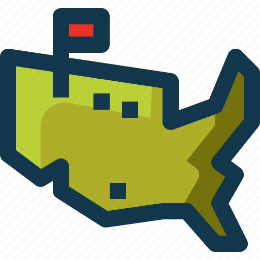 Border, country, geographic, land, map, united states, usa icon - Download on Iconfinder