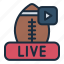 livestream, multimedia, live, communication, entertainment, ball, rugby, sport, american football 