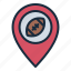 location, pin, map, arena, stadium, pitch, rugby, sport, american football 