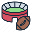 stadium, arena, field, building, ball, rugby, sport, american football