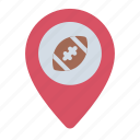 location, pin, map, arena, stadium, pitch, rugby, sport, american football