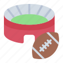 stadium, arena, field, building, ball, rugby, sport, american football
