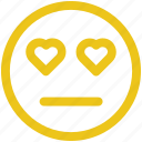 emoji, face, heart, love, neutral icon
