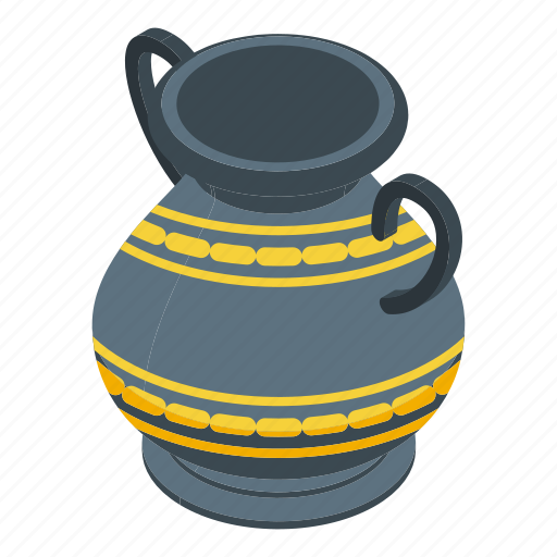 Ancient, amphora, isometric icon - Download on Iconfinder