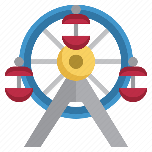 Ferris, wheel, hobbies, holiday, fairground, funfair, free tilme icon - Download on Iconfinder