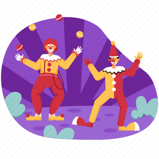 Clown, character, amusement park, joker, circus, party, carnival illustration - Download on Iconfinder