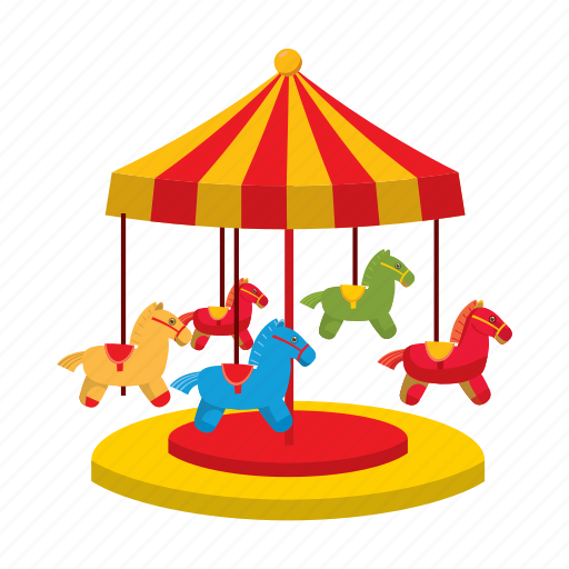 Balance, carousel, cartoon, childhood, fun, horses, park icon - Download on Iconfinder