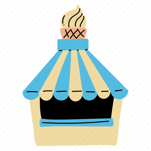 Ice cream, dessert, shop, stall, amusement park, circus, festival illustration - Download on Iconfinder
