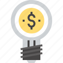 bulb, business, idea, light, marketing, money, solution