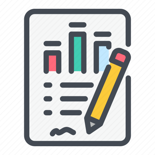 Analytics, chart, docs, graph, pen, statistics, stats icon - Download on Iconfinder