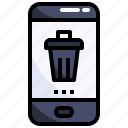 trash, bin, smartphone, apps