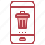 trash, bin, smartphone, apps 