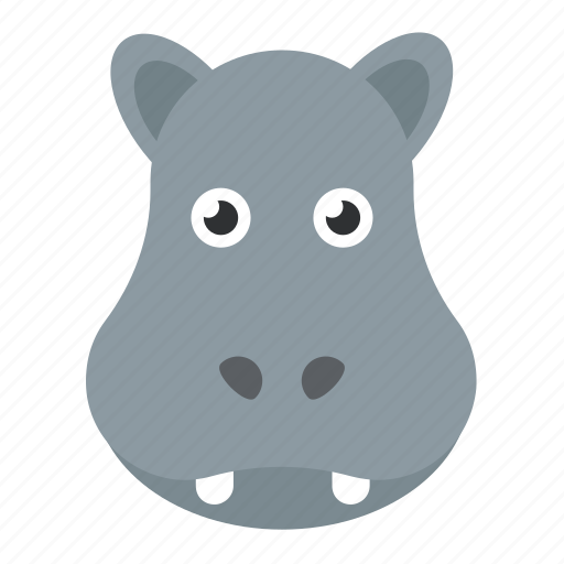 Animal, hippo head, hippopotamus, wildlife, zoo animal icon - Download on Iconfinder