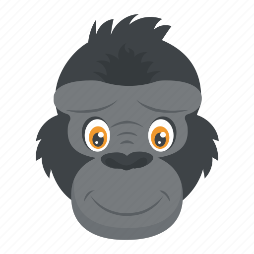 Ape head, chimpanzee, gorilla, monkey face, wild animal icon - Download on Iconfinder