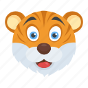 animal, cartoon character, lion face, tiger, wildlife