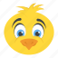 cartoon character, chick face, chicken face, domestic animal, face, funny bird 