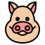 pig, animal, face, avatar, nature, life, farm 