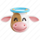 holy, cow, holy cow, animal emoji, animal, emoji, 3d icon, 3d illustration, 3d render