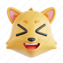 laughing, cat, laughing cat, animal emoji, animal, emoji, 3d icon, 3d illustration, 3d render