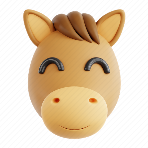 Calm, horse, calm horse, animal emoji, animal, emoji, 3d icon icon - Download on Iconfinder