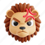 angry, lion, angry lion, animal emoji, animal, emoji, 3d icon, 3d illustration, 3d render 