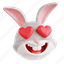 happy, bunny, happy bunny, animal emoji, animal, emoji, 3d icon, 3d illustration, 3d render 