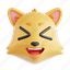 laughing, cat, laughing cat, animal emoji, animal, emoji, 3d icon, 3d illustration, 3d render 