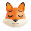 sad, fox, sad fox, animal emoji, animal, emoji, 3d icon, 3d illustration, 3d render 