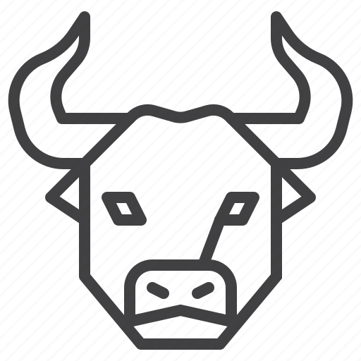 Bull, head, horned, buffalo icon - Download on Iconfinder