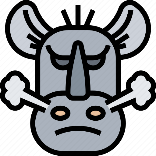 Rhinoceros, huff, angry, horn, mammal icon - Download on Iconfinder
