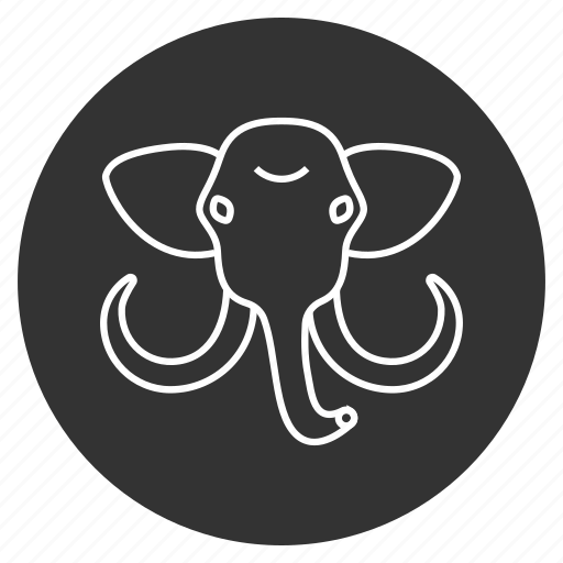 Animal, avatar, clever, elephant, head, mammoth, tusks icon - Download on Iconfinder