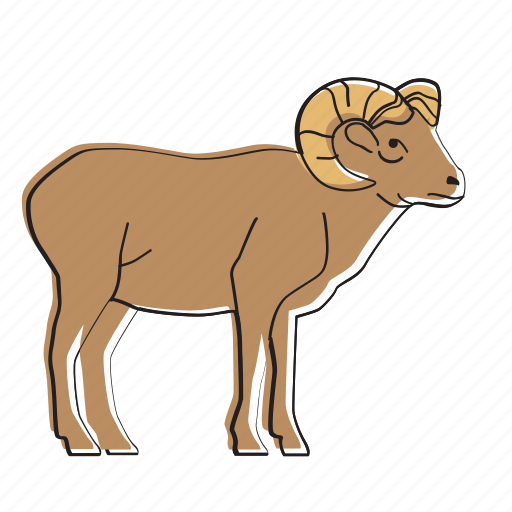 Ram, animal, horned, mammal, wildlife icon - Download on Iconfinder