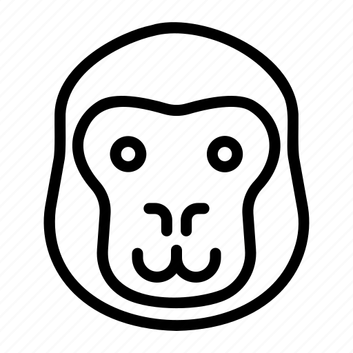 Gorilla, monkey, animal, animals, face, head, wildlife icon - Download on Iconfinder