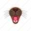 face, mouth, flat, icon, open, animal, wildlife, jaws, maw 